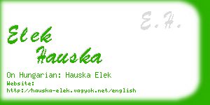 elek hauska business card